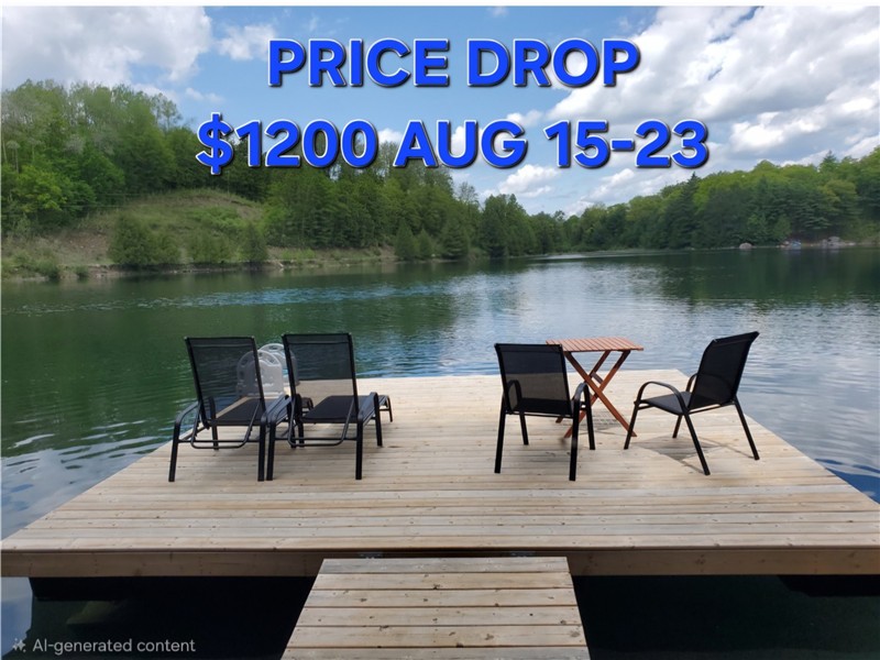 DICSOUNTED RATES. Cozy Calabogie waterfront Cottage overlooking Private Barry Lake