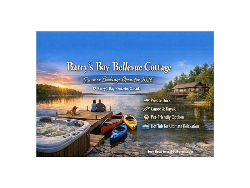 Barry's Bay's Bellevue - Acre Waterfront Estate - Réservations ouvertes pour l'été 2026