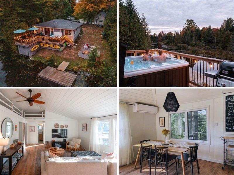 River Paradise - Modern Waterfront Retreat Cottage in the Kawarthas | Hot Tub, Fire Pit, Kayaks, BBQ