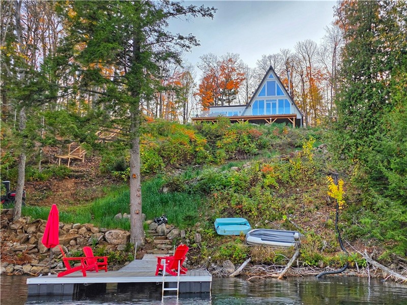 New 2-Storey Modern A-Frame on Quiet Lake