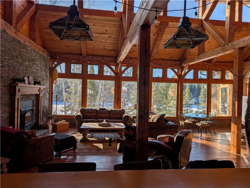 Timber frame cabin on Birdriver