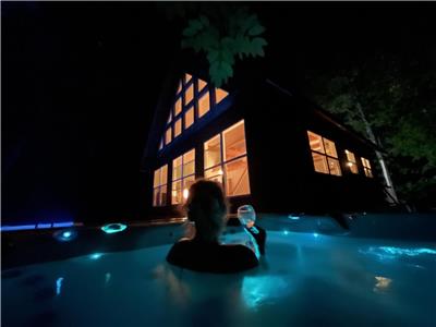 Belle cabane en rondins avec piscine et spa adapte aux chiens sur 2 acres privs
