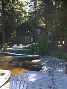 The Hideaway:  Beautiful waterfront cottage with 3 bedrooms plus loft, muskoka room and wifi