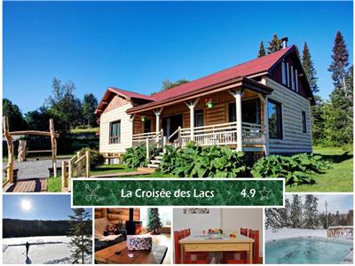 Wood log cottage with SPA, lake, paddleboard & kayaks