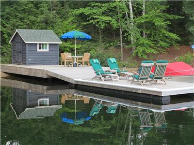 Cottage at 'Abideawhile' on Kawagama Lake with sandy beach and beautiful, private shoreline