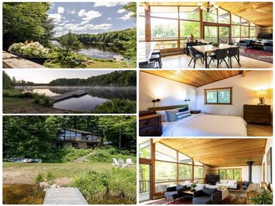 A-Frame 4 Bdrm Lakefront Family Cottage near Sir Sam's