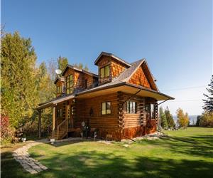 Authentic & Stunning Rustic Log House located on 28 acres of privacy with private road!